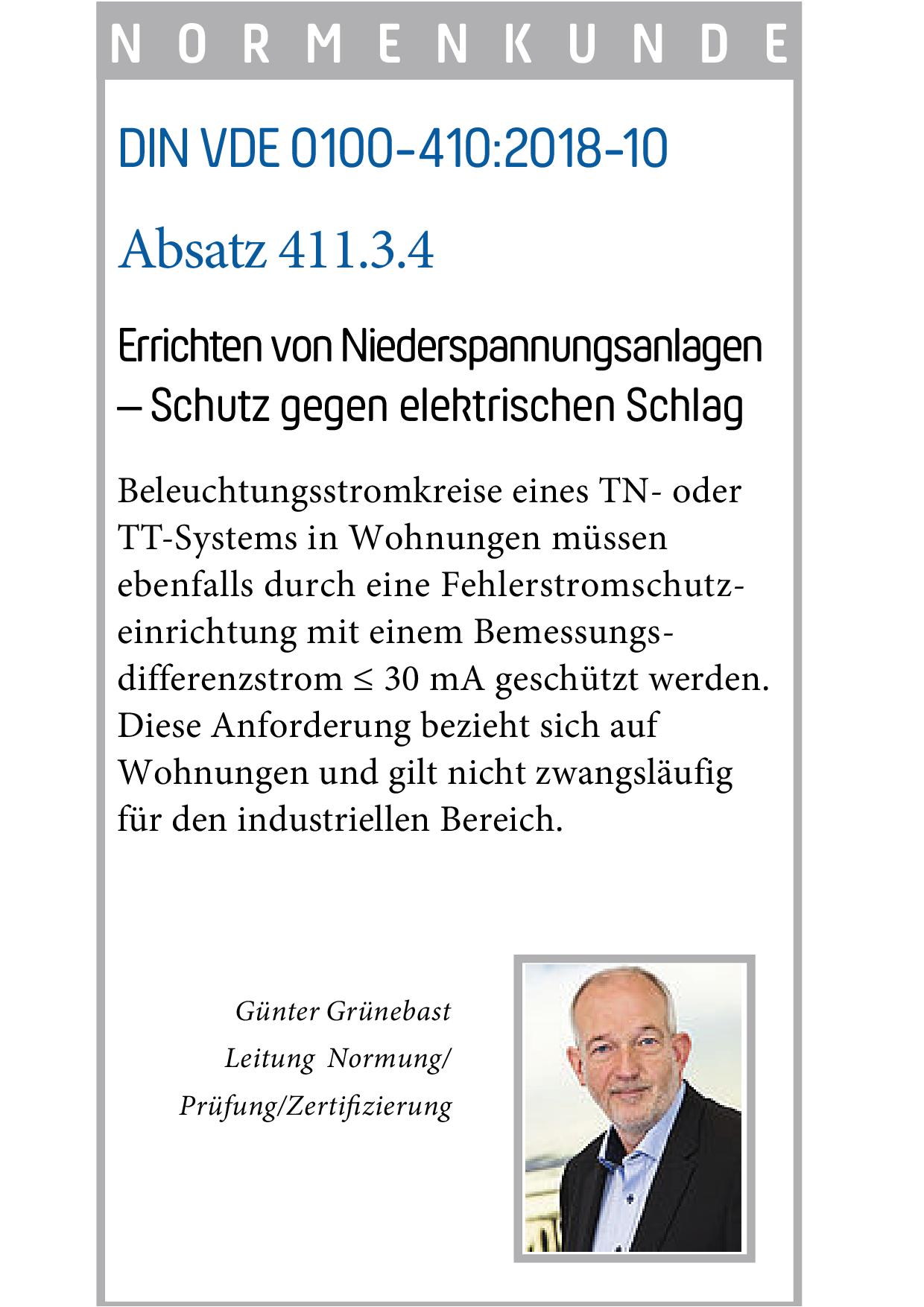 Normenkunde Neue Fassung der DIN VDE 0100-410:2018-10